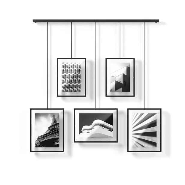 Černé kovové rámečky na zeď v sadě 5 ks 66x69 cm Exhibit – Umbra