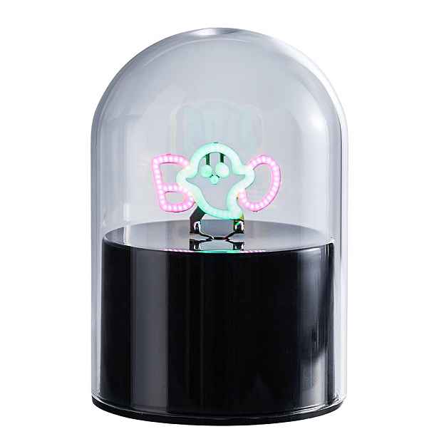 GLOW BALL Neonové světlo bubák 10 cm - černá