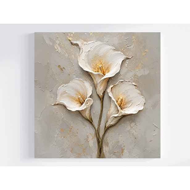 Obraz Na Plátně Plátno Olej Impasto Květy Kala Lilie Glamour 50x50
