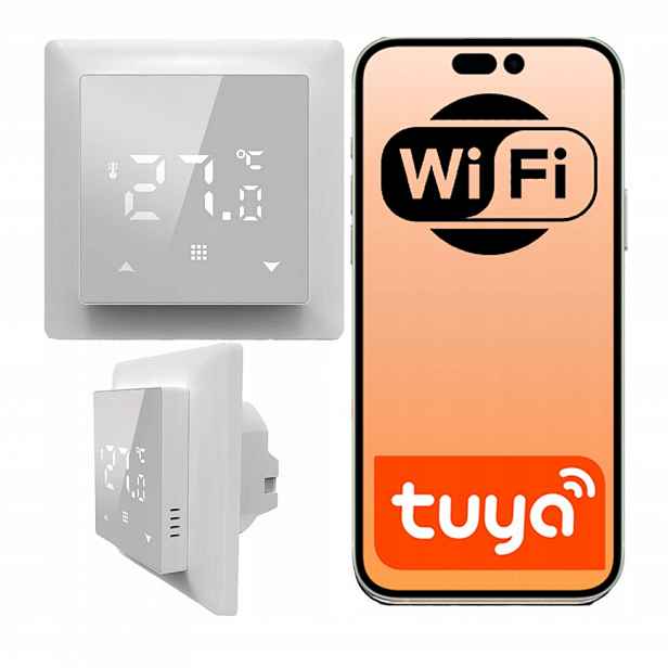 Termostat ovládač topení Wifi bez napětí Tuya Smart