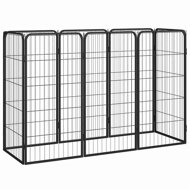 vidaXL 8panelová ohrádka pro psy černá 50 x 100 cm práškovaná ocel