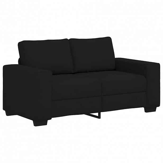 vidaXL Pohovka pro 2 osoby černá 160x77x82 cm látka