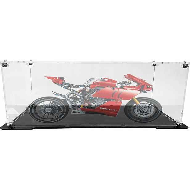 Vitrína s černým podstavcem Drewlandia pro sadu Lego 42107 Ducati Panigale