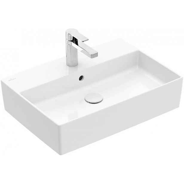 Umyvadlo na desku Villeroy & Boch Memento 2.0 60x42 cm s otvorem pro baterii alpská bílá 4A076001