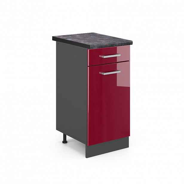 Vicco SPODNÍ SKŘÍŇKA KUCHYŇSKÉ LINKY R-Line Červená vysoký lesk 40 cm , PD Antracit