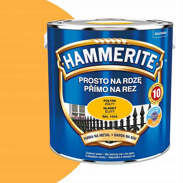 Hammerite Přímo na rez 2,5L Žlutý Lesk
