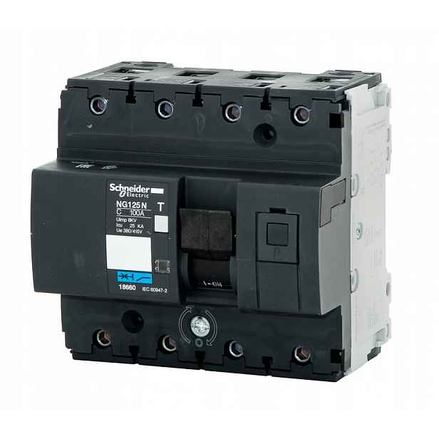 Nadproudový spínač NG125N, 4P, 63A, char. C, 18656, Schneider Electric