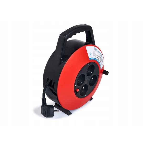Prodlužovací Kabel na bubnu 4 zásuvky 10 m 2300 W 16 A s pojistkou a úchytem