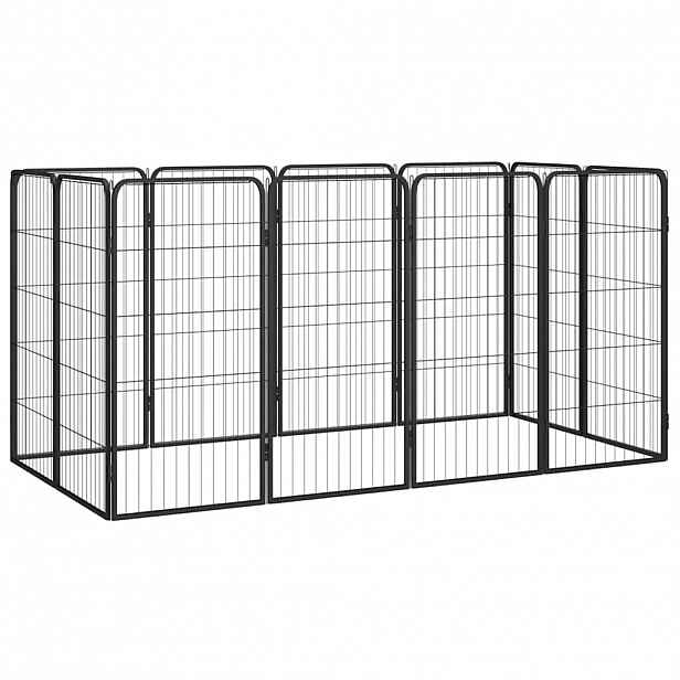 vidaXL 12panelová ohrádka pro psy černá 50 x 100 cm práškovaná ocel