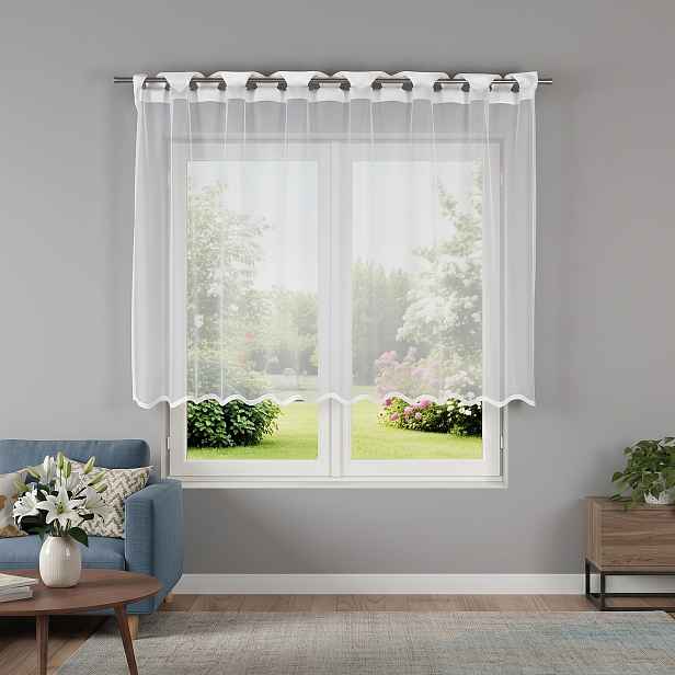 Dekorační krátká záclona s průvlekem na garnýž ELZA 160 bílá 250x160 cm MyBestHome ELZA 160 bílá 250x160 cm MyBestHome