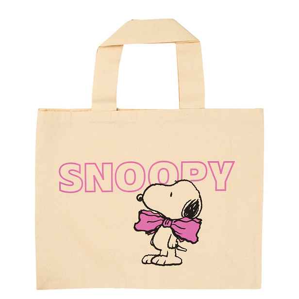PEANUTS Taška bavlněná velká Snoopy s mašlí