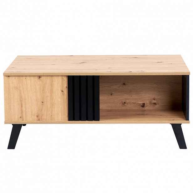 Urban Meuble KONFERENČNÍ STOLEK s efektem dřeva a černé barvy 100/60/43 cm