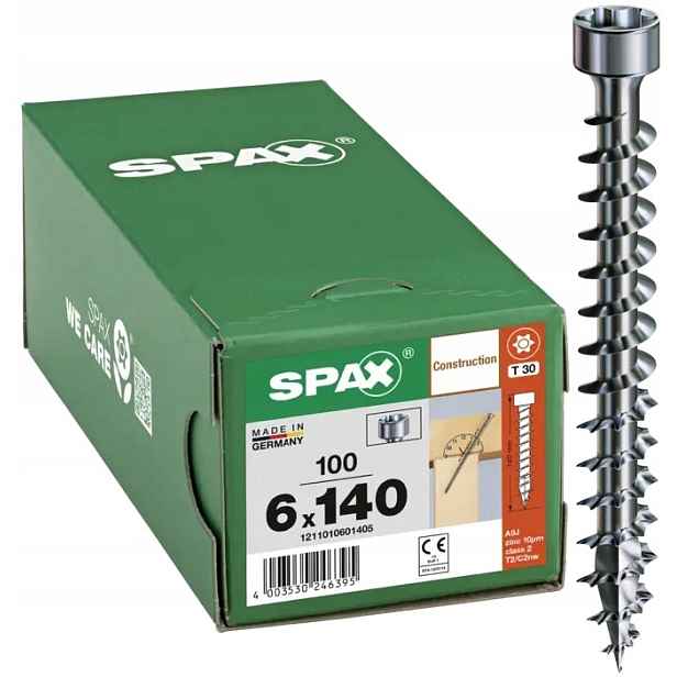 Válcový Šroub 100 Kusů 6.0*140 MM T30 Spax