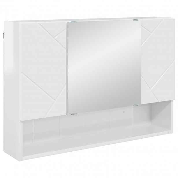 vidaXL Zrcadlová skříň Vysoce lesklá bílá 80 x 17 x 55 cm