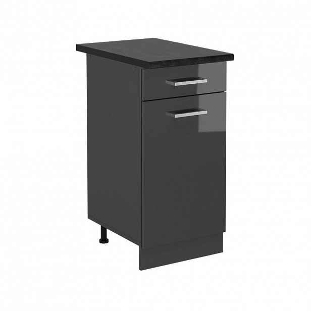 Vicco SPODNÍ SKŘÍŇKA KUCHYŇSKÉ LINKY R-Line Antracitový vysoký lesk 40 cm , PD Antracit