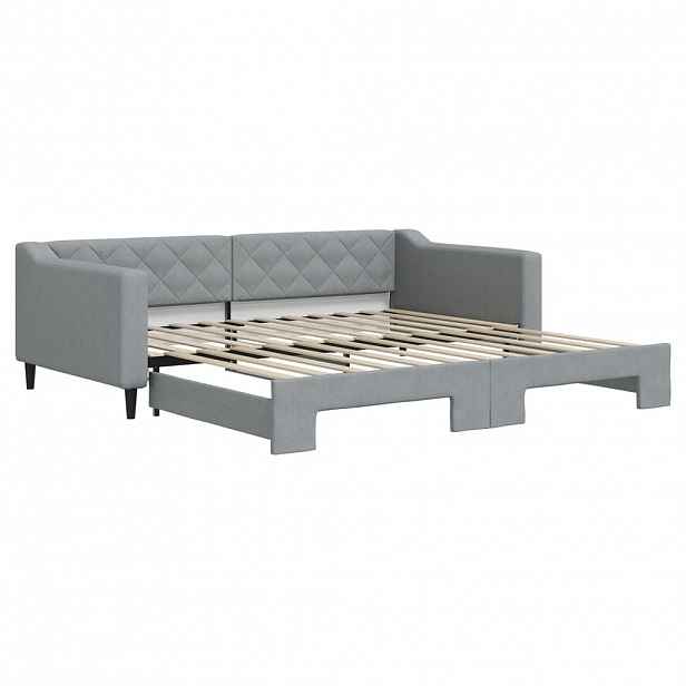 vidaXL Válenda s přistýlkou světle šedá 100 x 200 cm textil