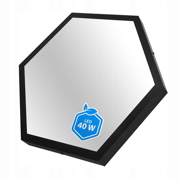 Led panel Hexagon stropní Stropní Svítidlo Nástěnný 55CM 40W Černý Stropní Svítidlo