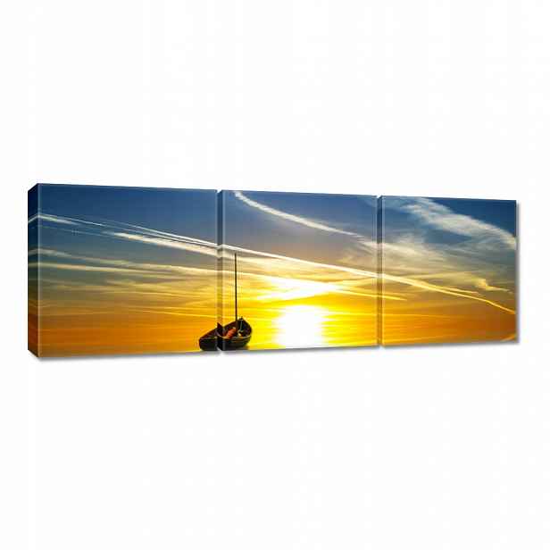 Obraz 150x50 Osamělá loď Západ