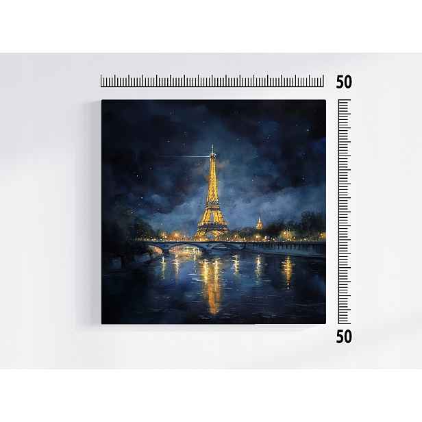 Obraz Na Plátně Canvas Paříž Francie Eiffelova Věž Sekaná Noc Pohled 50x50