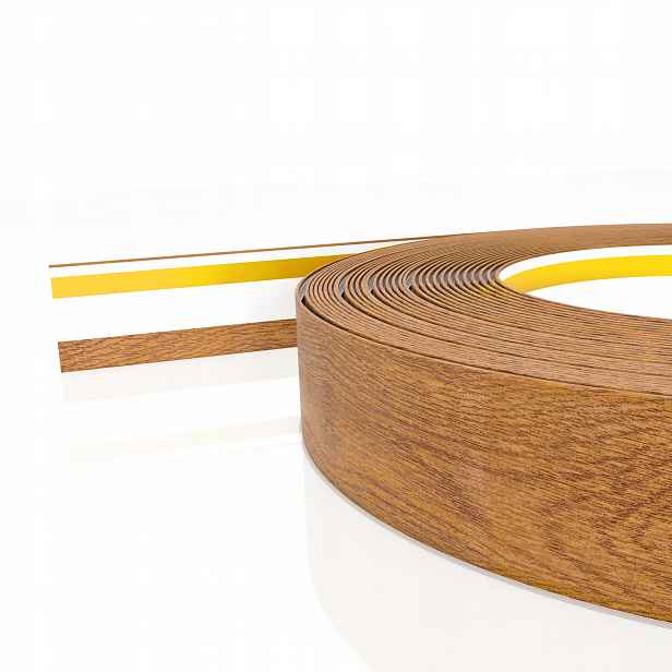 Okenní maskovací lišta Plochá Zlatý Dub 60 mm pro Pvc okna 3 m