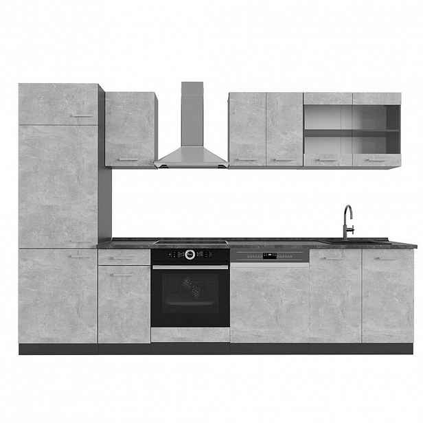 Vicco KUCHYŇSKÝ KOUT R-Line Beton/antracit 300 cm , PD Antracit