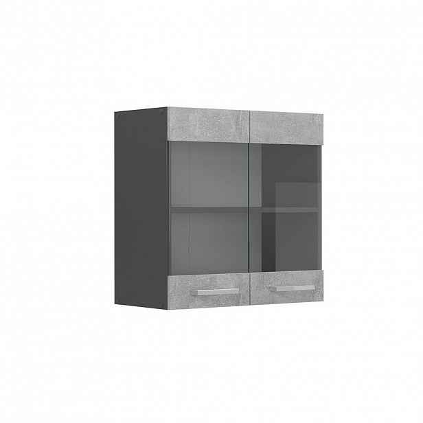 Vicco SKLENĚNÁ KUCHYŇSKÁ SKŘÍŇKA R-Line Beton 60 cm