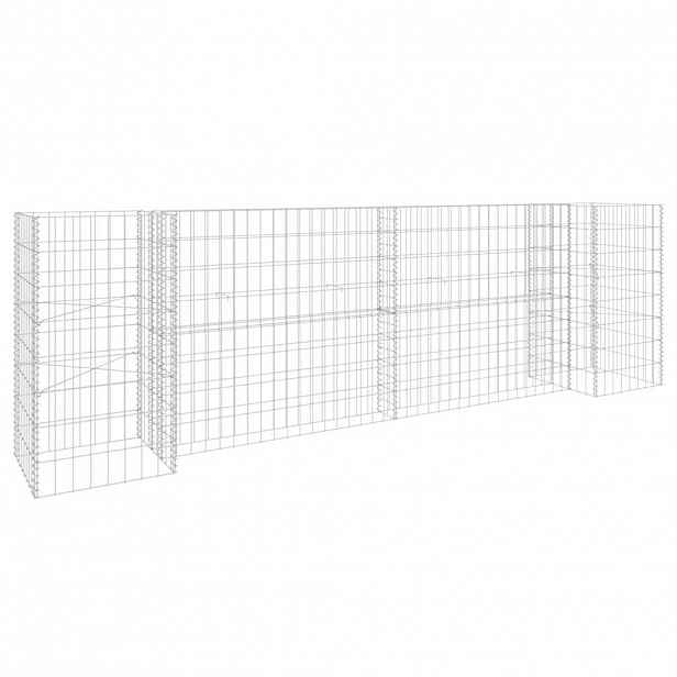 vidaXL Gabionový truhlík ve tvaru písmene H ocelový drát 260x40x80 cm