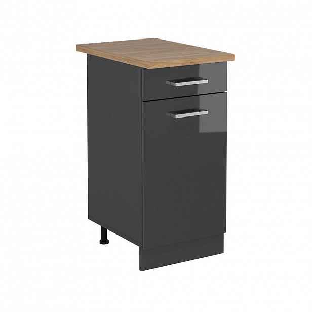 Vicco SPODNÍ SKŘÍŇKA KUCHYŇSKÉ LINKY R-Line Antracitový vysoký lesk 40 cm , PD Dub
