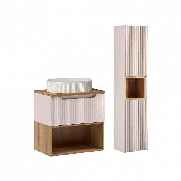 Petits-meubles KOUPELNOVÝ NÁBYTEK 60.4cm Riva 2er-Set Kašmír