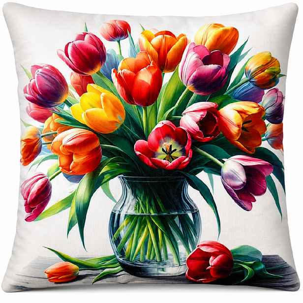 Povlak na polštář TULIPÁNY 40x40 cm  Mybesthome