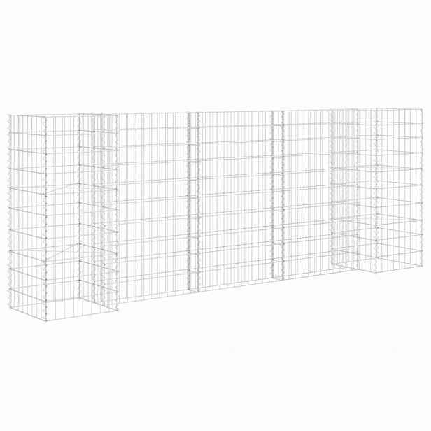 vidaXL Gabionový truhlík ve tvaru písmene H ocelový drát 260x40x100 cm