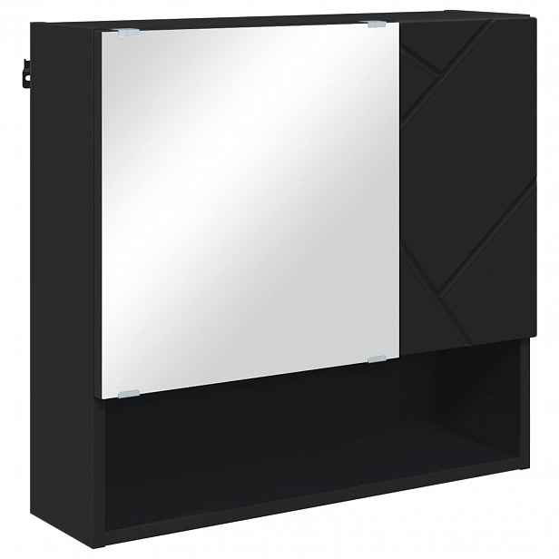 vidaXL Zrcadlová skříň Černá 59 x 17 x 55 cm Kompozitní dřevo