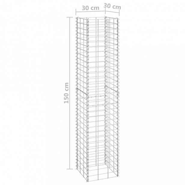Gabionový vyvýšený záhon 3 ks kov Dekorhome 30x30x150 cm