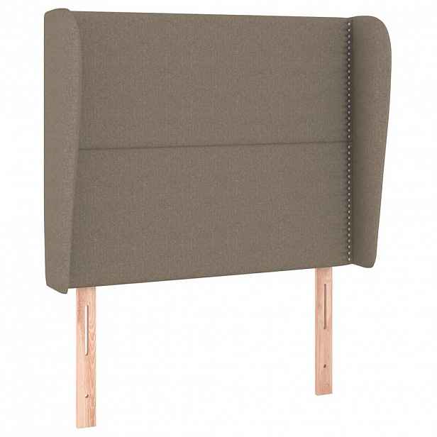 vidaXL Čelo postele typu ušák taupe 93x23x118/128 cm textil