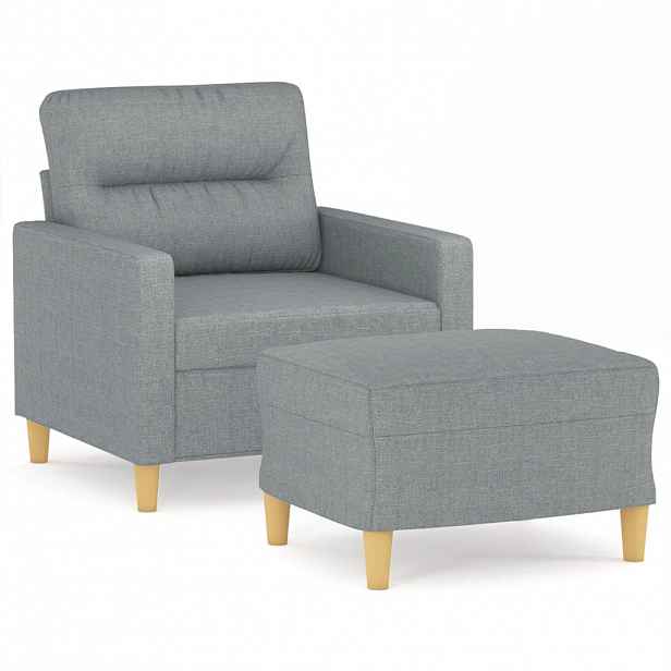 vidaXL Křeslo s podnožkou světle šedé 60 cm textil