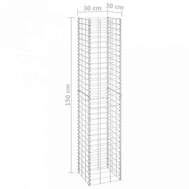 Gabionový vyvýšený záhon 3 ks kov Dekorhome 30x30x150 cm