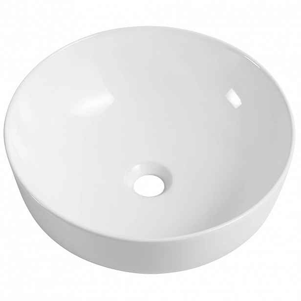 Umyvadlo keramické Marcello - na desku - bílá lesklá - Ø 42 cm