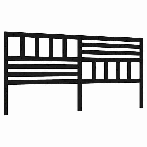 vidaXL Čelo postele černé 186 x 4 x 100 cm masivní borovice