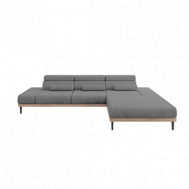 ALTDECOR ELEKTRICKÁ rohová pohovka MONA, pravá, 316x205x85 cm, šedá, velur