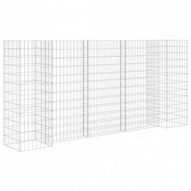 vidaXL Gabionový truhlík ve tvaru písmene H ocelový drát 260x40x120 cm