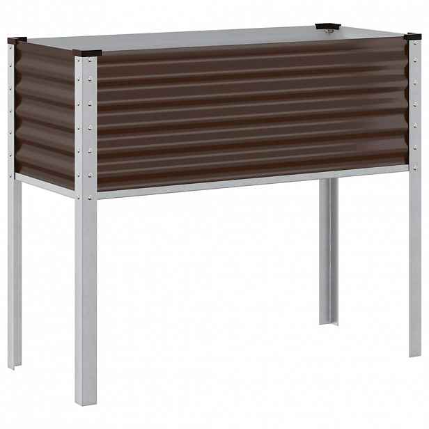vidaXL Zahradní květináč hnědý 100 x 45 x 90 cm ocelový