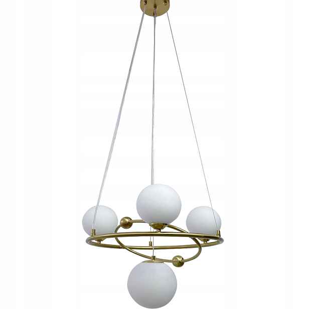 Závěsná Stropní Lampa Lustr Kule zlatá Moderní Led mléčná