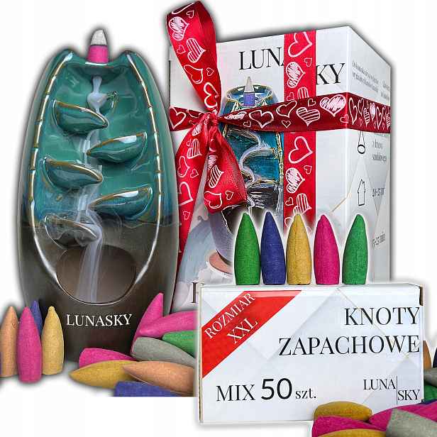 Aromalampa vodopád dárek LunaSky kadidlo +dárek knoty 60ks
