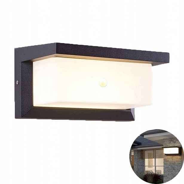 Černá zahradní nástěnná lampa s integrovaným Led zdrojem pro osvětlení