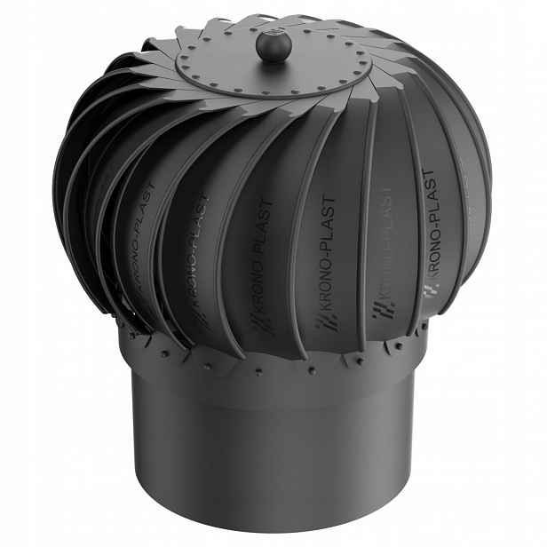 Komínová násada Otočná Pro Ventilaci fi 200 Černá 9005