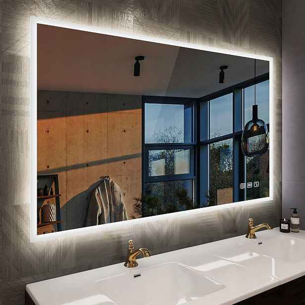 Moderní Zrcadlo 100 x 70 cm s Bluetooth a Antiparou
