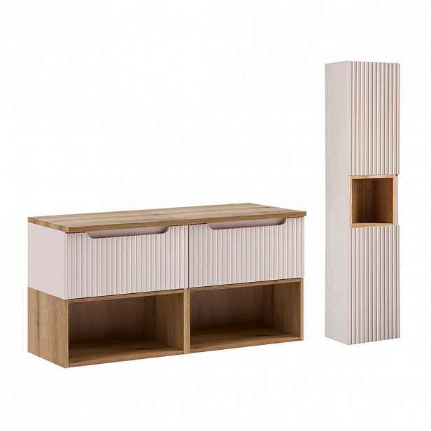 Petits-meubles KOUPELNOVÝ NÁBYTEK 120.4cm Riva 2er-Set Kašmír
