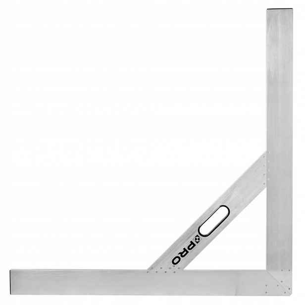 Stavební úhelník/úhelník 100×100 cm Alu s rukojetí, trvanlivý a odolný Pro