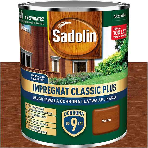 Barva Impregnát na dřevo Sadolin Classic Plus Mahagon Světle hnědý 9L