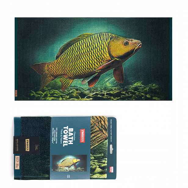 Dárek pro rybáře – bavlněný ručník Zwoltex – 50 x 100 cm – vzor Kapr 600 g